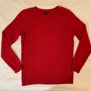 Women’s Medium Sweater Talbots Red Cable Knit
